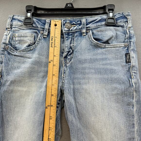 Silver Jean Co Jeans Girls 14 Light Blue Sasha Straight Leg Mid Rise School Jean - Picture 13 of 14